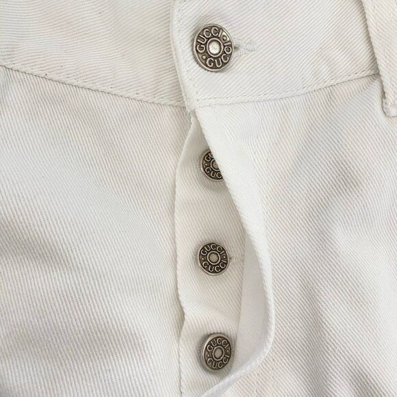 NWT Gucci Men’s Slim Distressed Ankle Jeans in Optical White Size 50 - Picture 7 of 10